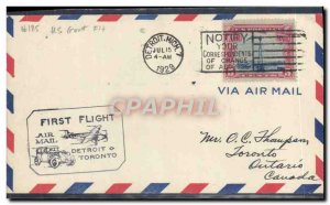 Letter US 1st flight Detroit Automobile Toronto July 15, 1929