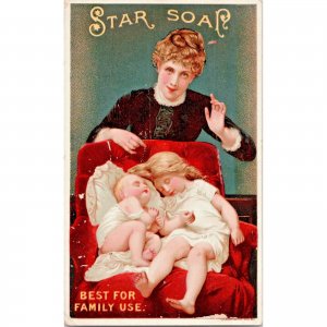 STAR SOAP Schultz & Co Zanesville, OH - Mother and Children Victorian Trade Card