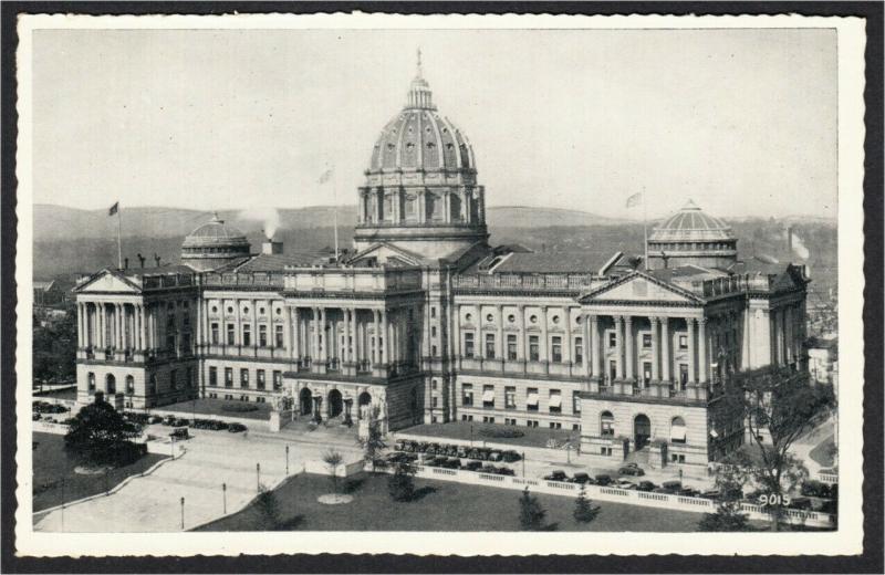 Harrisburg PA State Capitol 1940s Silvercraft Postcard