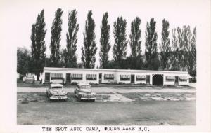 The Spot Auto Camp Woods Lake BC Wood Lake ? Old Cars Real Photo Postcard E6