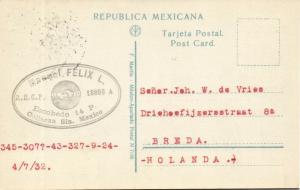 Mexico D.F., Square of the Constitution, Car (1932) RPPC Postcard