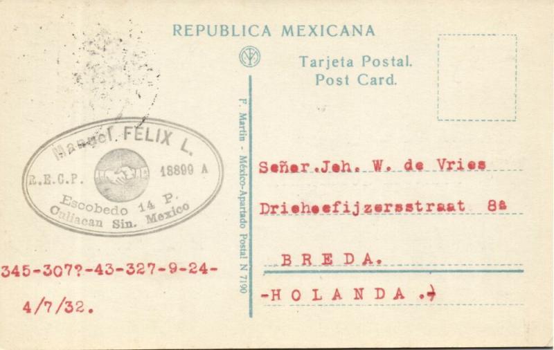 Mexico D.F., Square of the Constitution, Car (1932) RPPC Postcard