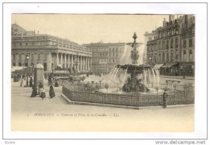 Fontaine Et Place De La Comedie, Bordeaux (Gironde), France, 1900-1910s