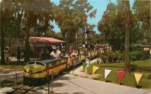 Postcard Florida Tampa Fairyland Railroad Lowry 1950s Miniature Teich 23-3762