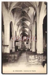 Postcard Old Perouges Interior of the Church