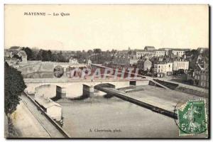 Old Postcard Mayenne Docks