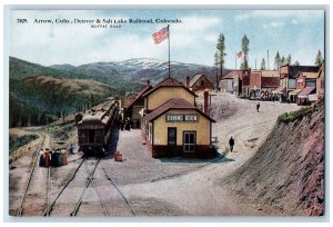 c1950's Arrow Colorado Train Station Railroad Passenger Moffat Road CO Postcard