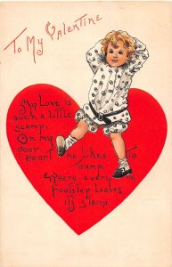 J70/ Valentine's Day Love Holiday Postcard c1910 HBG Cupid Heart 125