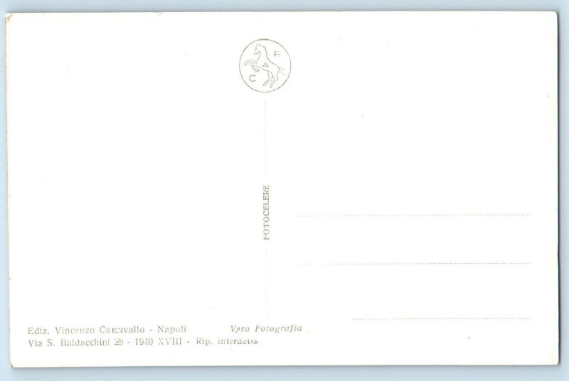 Naples Campania Italy Postcard Vesuvius Volcano Eruption c1940's RPPC Photo