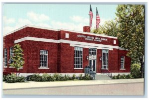 Watseka Illinois Postcard United States Post Office Exterior View c1940 Vintage