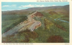 Canon City Colorado Famous Skyline Drive Linen Postcard Unused