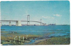 US Delaware Memorial Bridge, Wilmington, Delaware. used. Stamped and mailed 1962