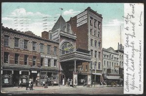 Newark Theater, Market Street, Newark, N.J., Very Early Postcard, Used in 1910