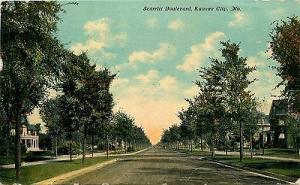 1911 POSTCARD SCARRITT BOULEVARD KANSAS CITY MISSOURI MO