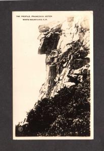 NH Profile Old Man of the Mtn, Franconia New Hampshire Postcard,Real Photo RPPC