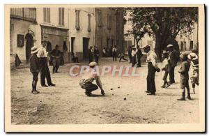 Postcard Old Provence Petanque balls Players