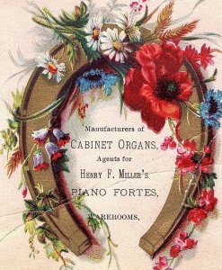 1881 Foreign Mission Musical Show Henry Miller Piano Victorian Trade Card F45