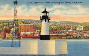 MN, Minnesota  LIGHTHOUSE Duluth-Superior Harbor  LIGHT HOUSE  c1940's Postcard