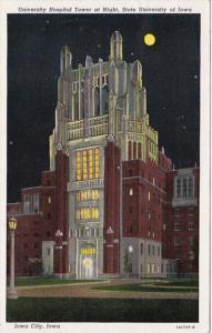 Iowa Iowa City University Hospital Tower At Night State University Of Iowa 19...