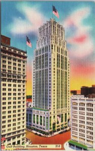 Gulf Building Houston Texas Linen Postcard C087