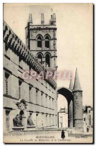 Old Postcard Montpellier's Faculty of Medicine and the Cathedral