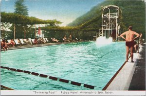 Japan Swimming Pool Fujiya hotel Miyanoshita Spa Kanagawa Postcard C159