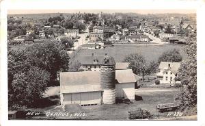 New Glarus WI Birdseye View Business District in 1944 Real Photo RPPC Postcard