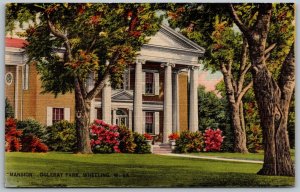 Wheeling West Virginia 1940s Postcard Mansion Oglebay Park
