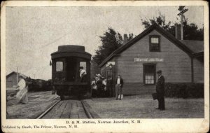 Newton Junction New Hampshire NH B&M Railroad Station c1910 Vintage Postcard