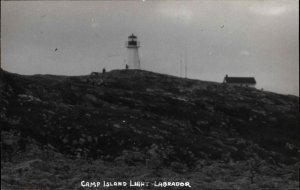 Labrador Camp Island Lighthouse Real Photo Postcard 
