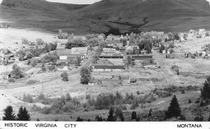 RPPC VIRGINIA CITY, MT Bird's-Eye View Montana ca 1950s Vintage Postcard