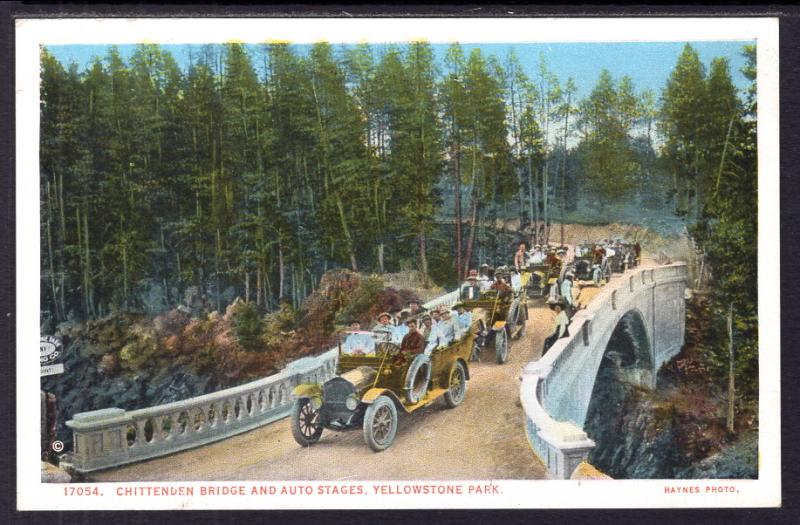 Chittenden Bridge and Auto Stages,Yellowstone National Park