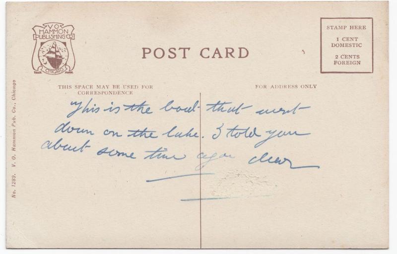 Steamship 'Pere Marquette', Chicago's Largest Excursion Boat PC, Sent After Loss