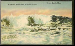 USA Revere Beach Mass. Linen Postcard /