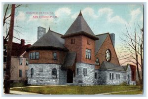 1909 Church of Christ Ann Arbor Michigan MI Antique Posted Postcard