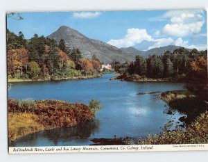 Postcard Ballinahinch River, Castle and Ben Lettery Mountain, Connemara, Ireland