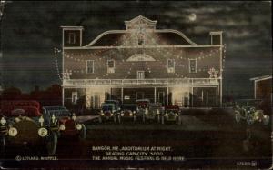 Nabgor ME Auditorium at Night Old Cars c1910 Postcard