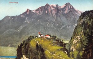 A076 Germany 1917 Petersberg Mountain Houses vintage postcard