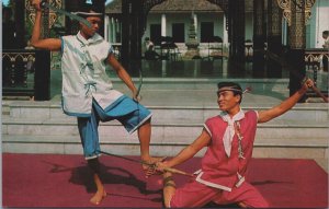 Thailand Thai Fencing With Swords in Both Hands Bangkok Vintage Postcard 09.10