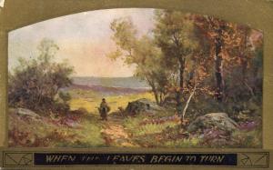 When the Leaves begin to Turn - Autumn Art Scene - pm 1910 Bethel Maine - DB