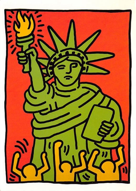 Statue of Liberty Post Card Keith Haring Unused