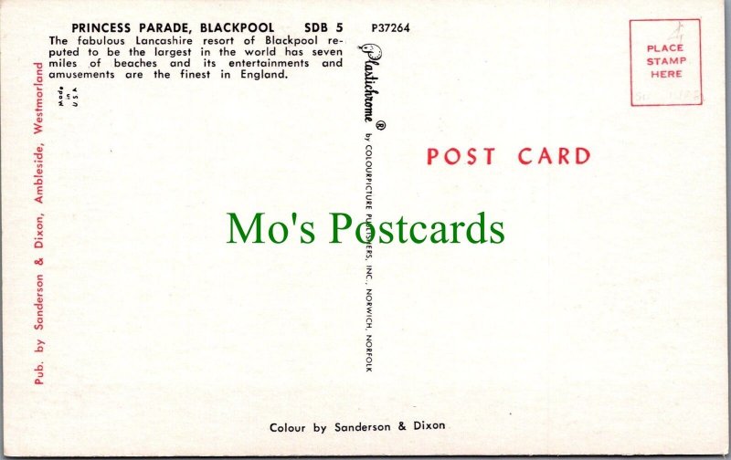 Lancashire Postcard - Blackpool, Princess Parade  RS36675