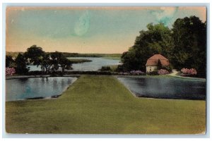 c1940 Terraces & Butterfly Lake Middleton Place Gardens Charleston SC Postcard