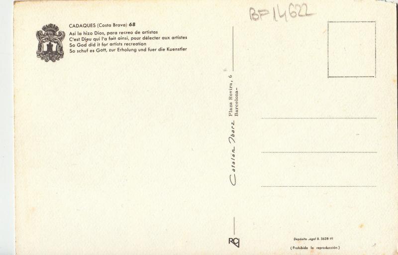 BF14622 cadaques costa brava ai la hizo dios spain front/back image