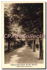 Postcard Old Hopital Notre Dame De Bon Secours alle chestnut