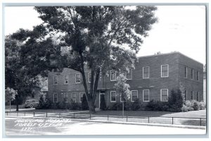 Forest City Iowa IA Postcard RPPC Photo Municipal Hospital Building Car 1961