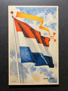 Mint Netherlands Liberation Postcard Flag Lente 1945 WWII