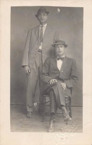 J83/ Edmore Michigan RPPC Postcard c1910 Men Well-Dressed Studio 277