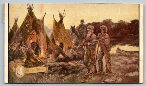 Early Fur Traders With Native Americans  Windsor  Connecticut  1915   Postcard