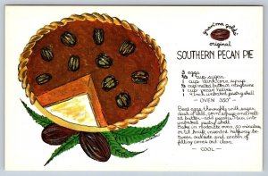 Gran'ma Golds' Southern Pecan Pie Recipe, Florida, Vintage Chrome Postcard